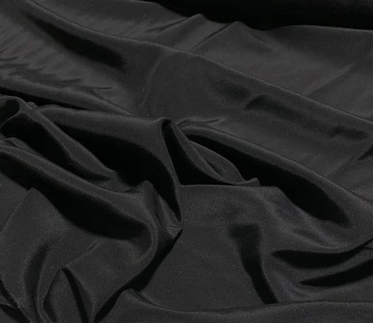 Wide Silk Crepe De Chine - Jet Black