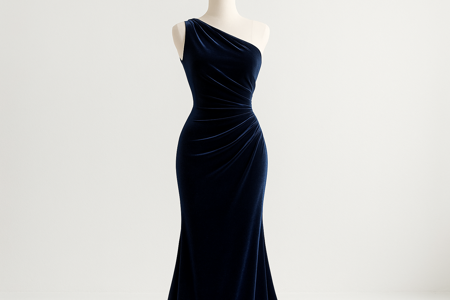 fantastic dress with light background for Stretch Velvet - Navy Blue