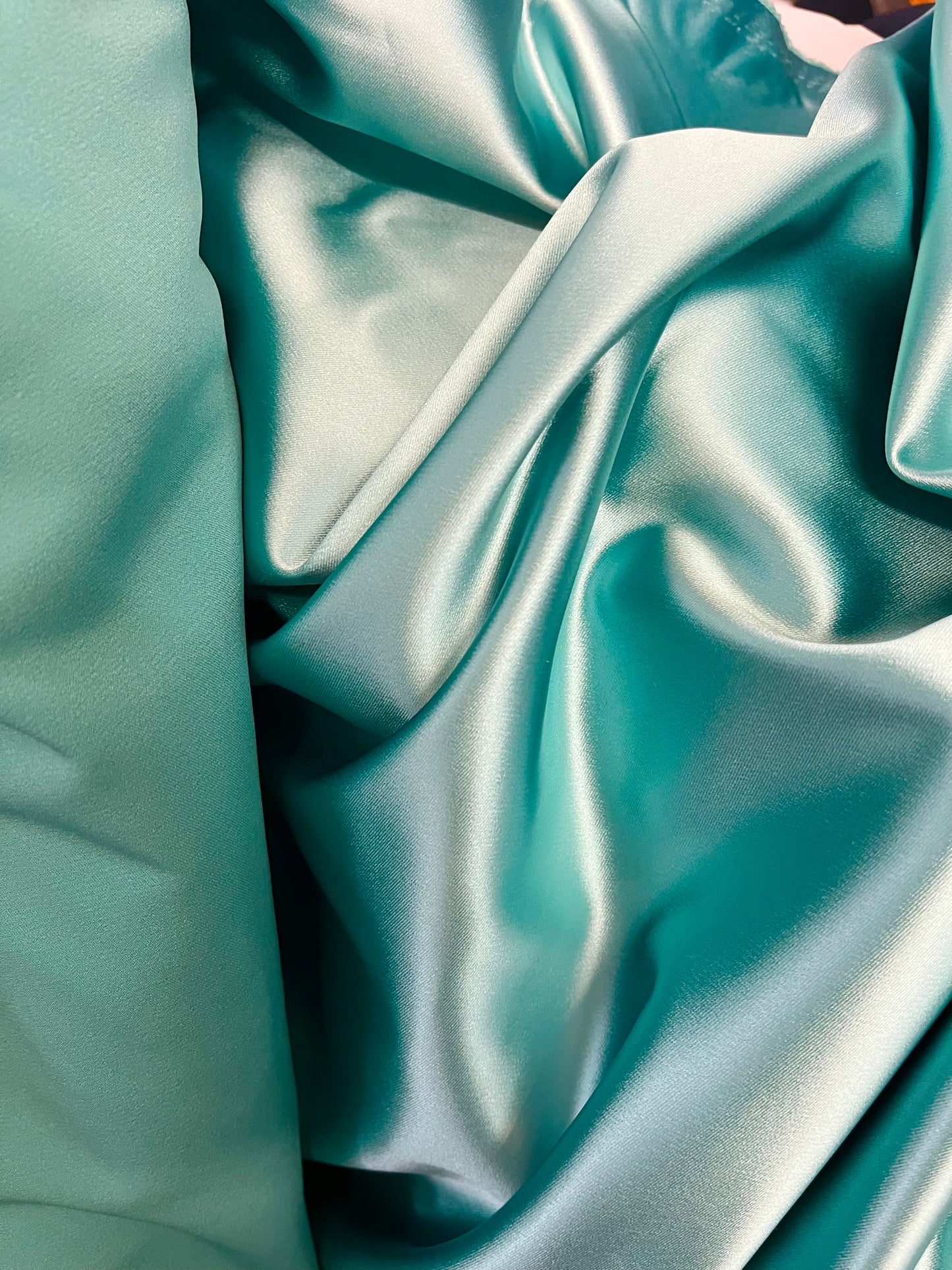 Stretch Poly Satin - Robins Egg Blue