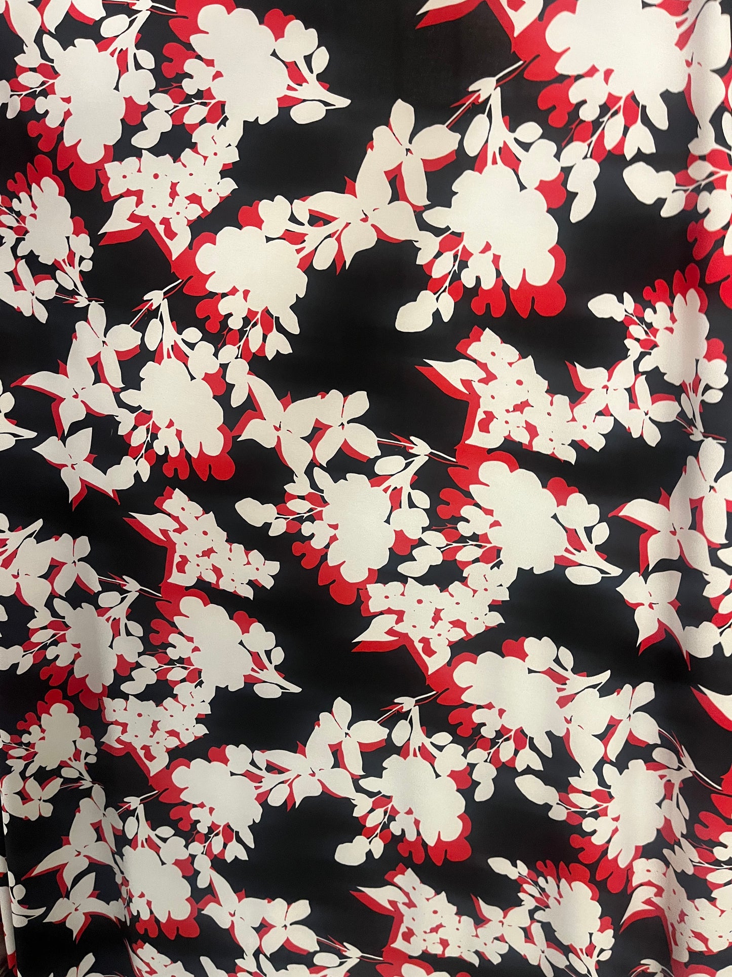 Graphic Floral Print ITY - Balck, White & Red