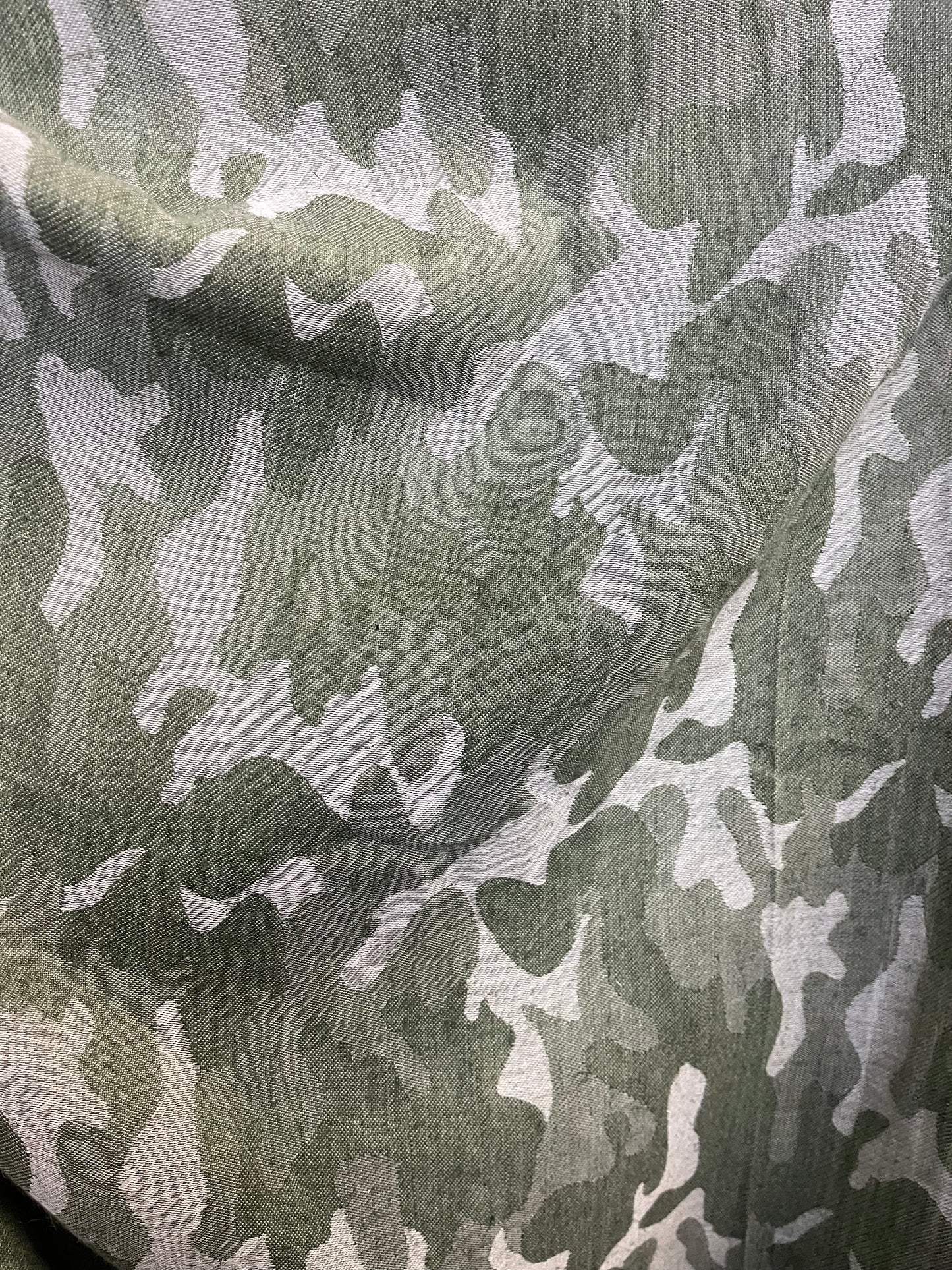 Italian Cotton/Linen Camouflage Jacquard - Pistachio Green