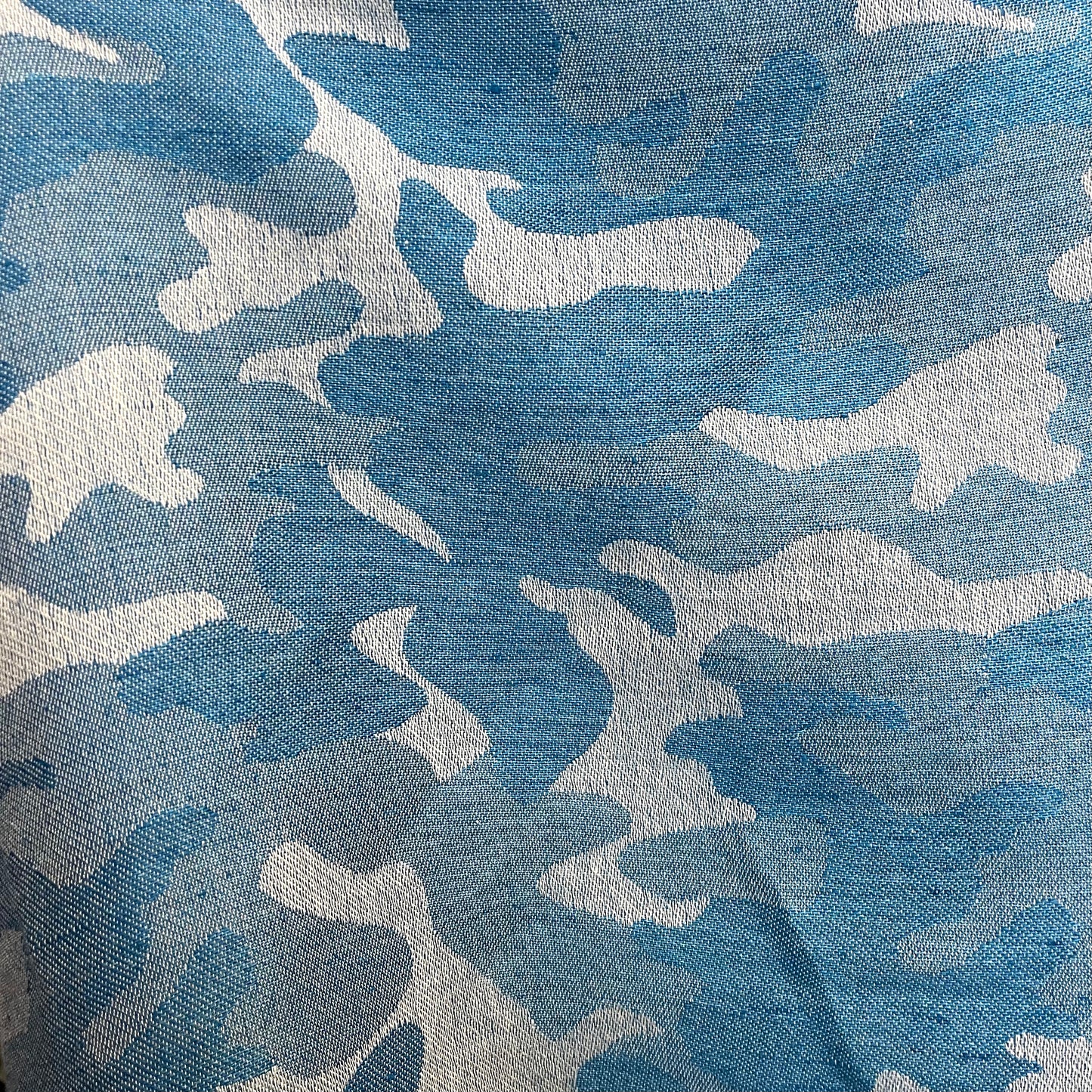 Italian Cotton/Linen Camouflage Jacquard - Blue