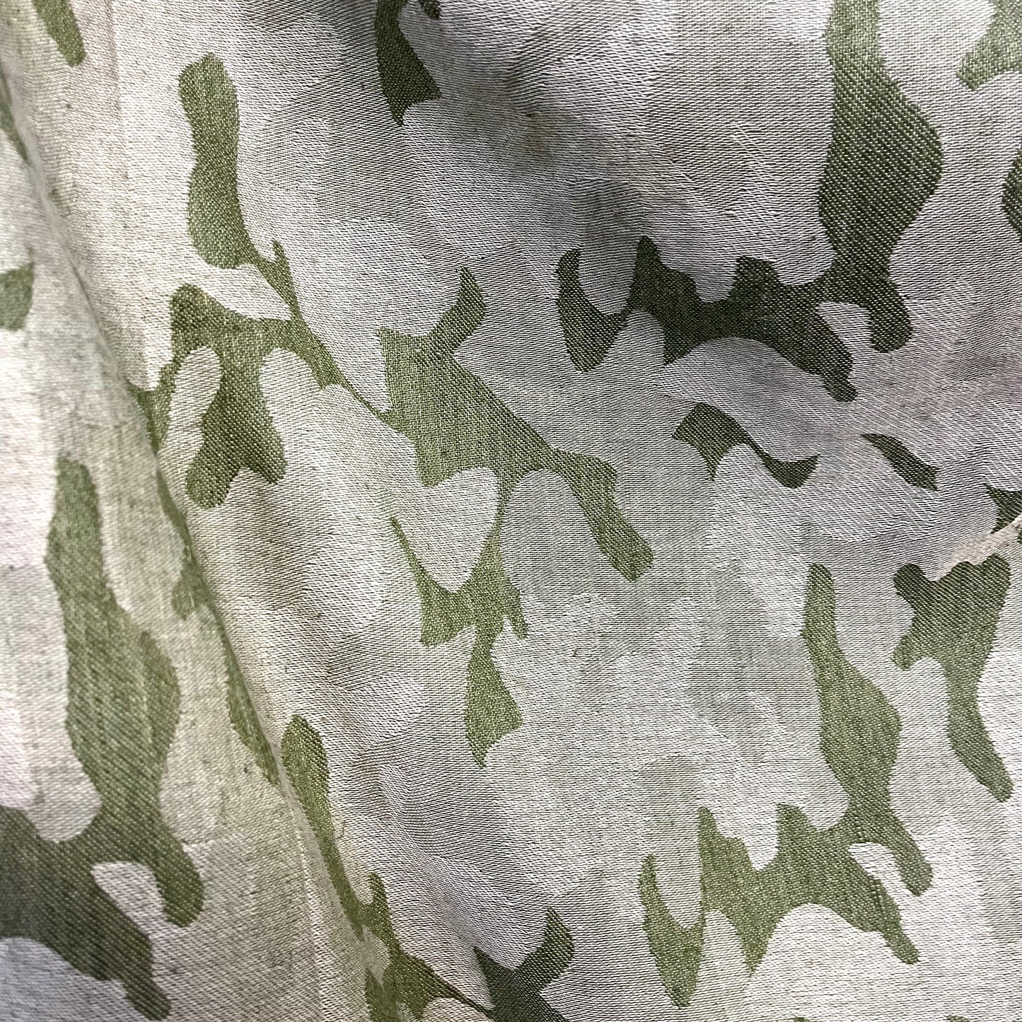 Italian Cotton/Linen Camouflage Jacquard - Pistachio Green