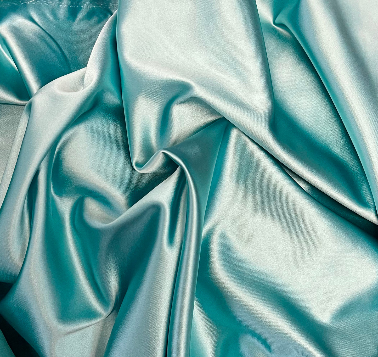 Stretch Poly Satin - Robins Egg Blue