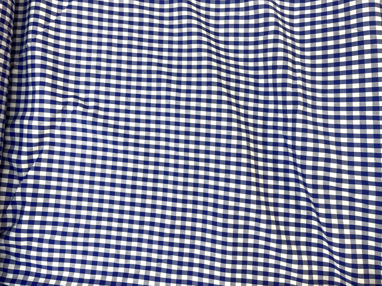 Royal Blue & Off-White Gingham Cotton