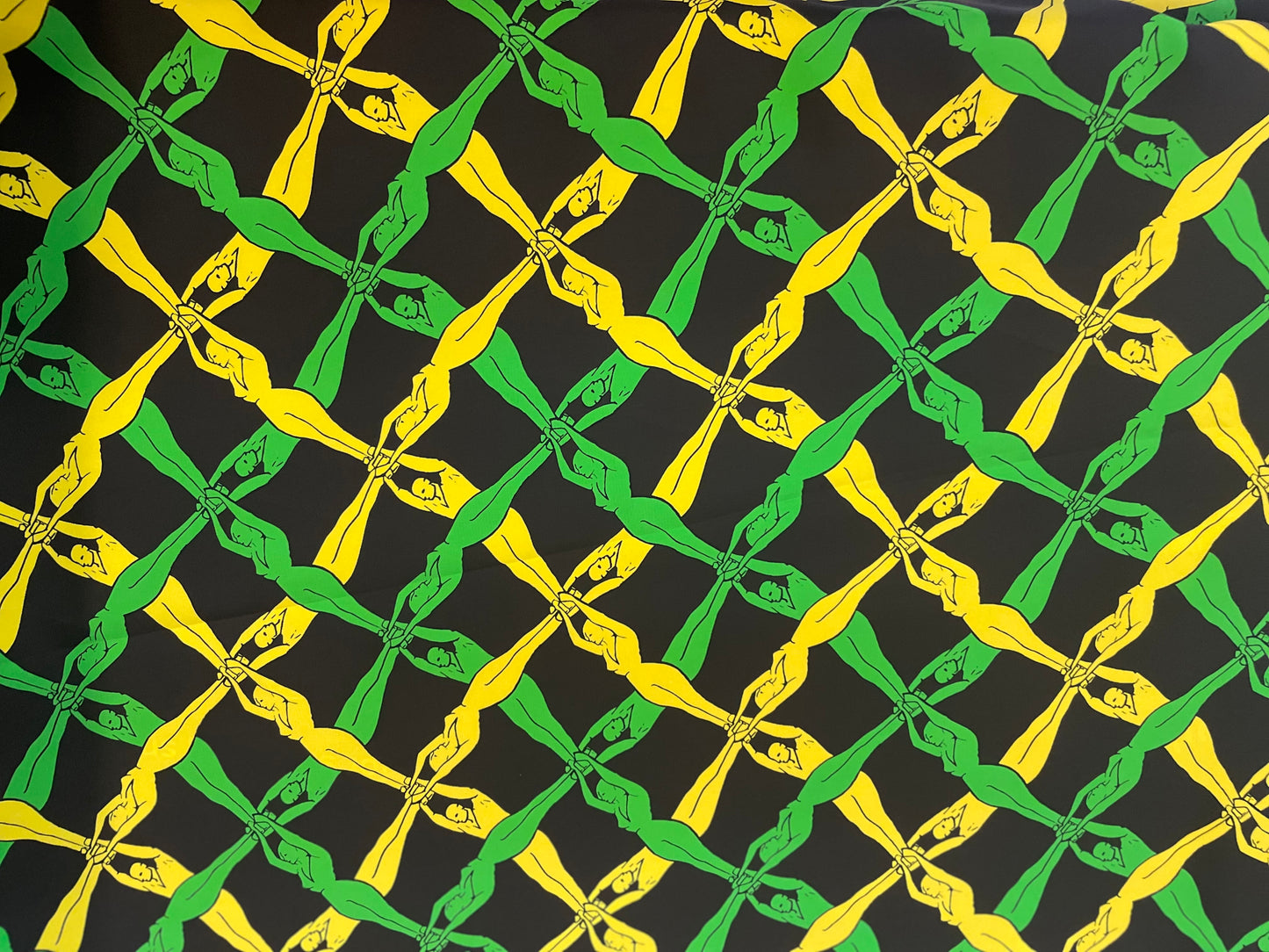 Italian Fine Art Pattern- Black, Green, Yellow