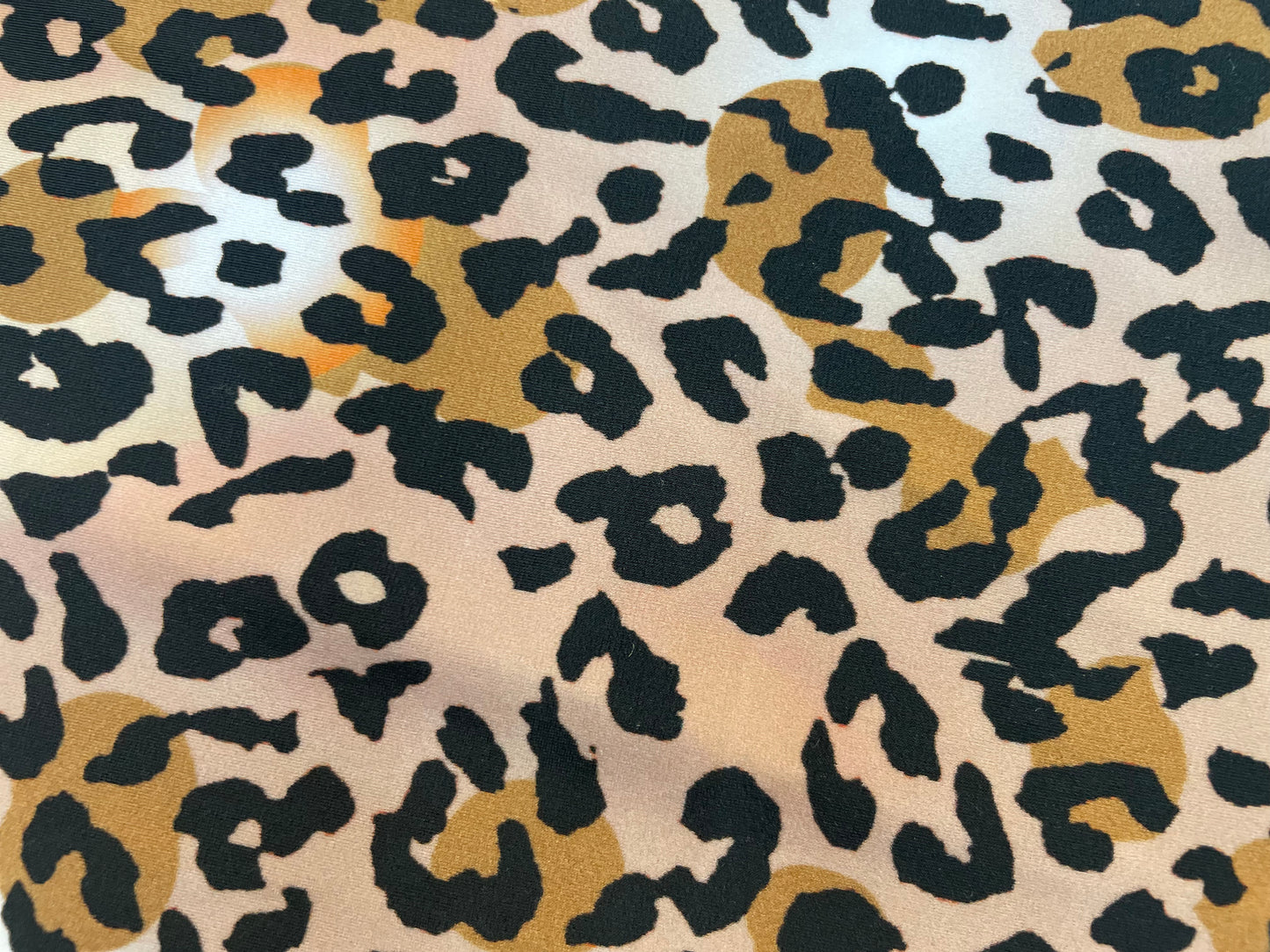 Leopard/Animal Print Poly Lycra - Brown/Peach/Black/Yellow