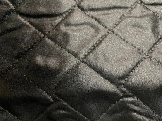 Large Diamond Quilted Fused Poly - Jet Black