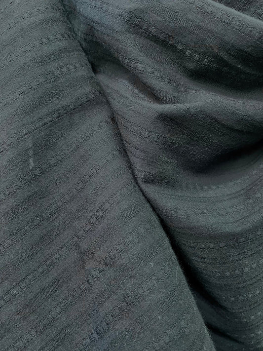 Woven Textured Cotton - Oil Black