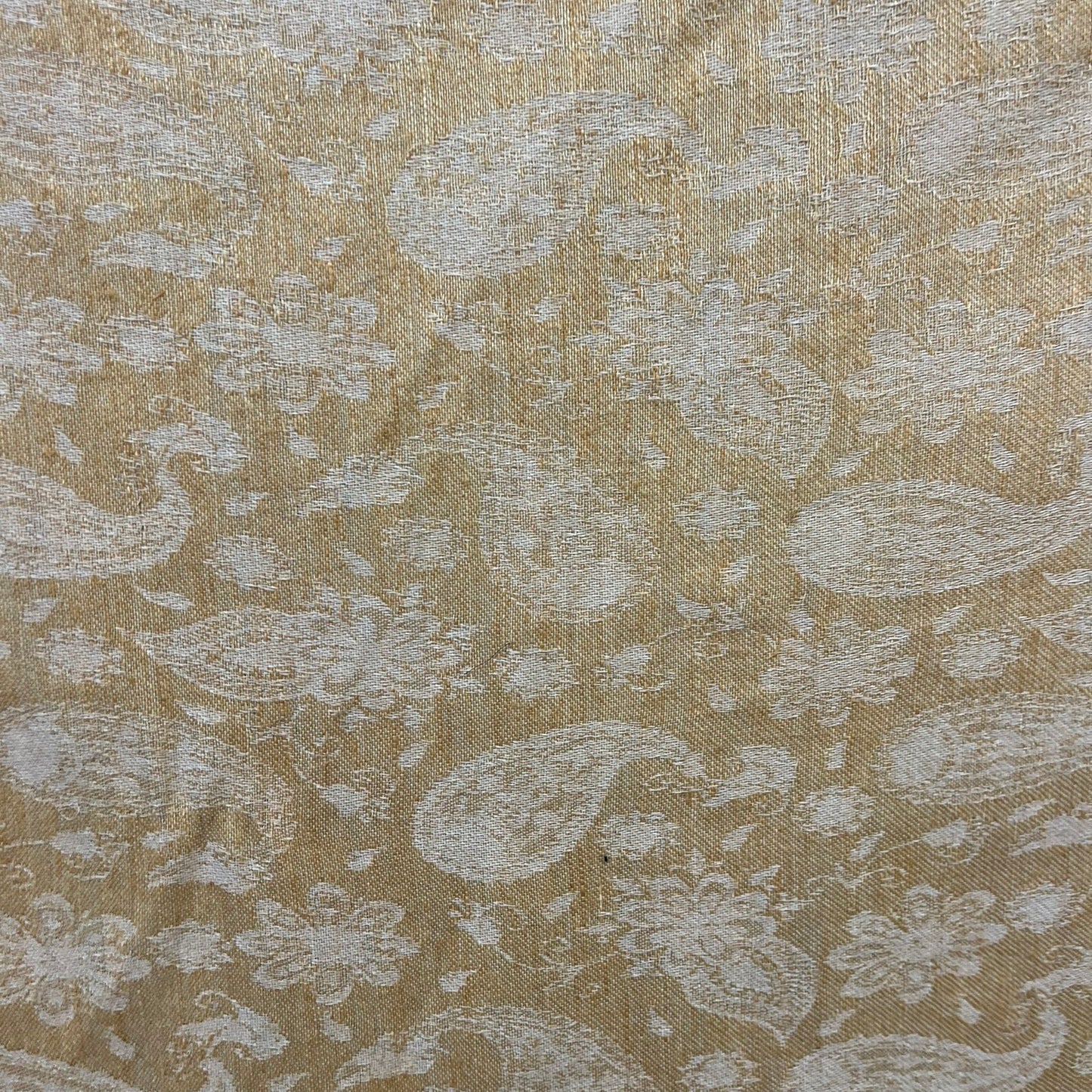 Italian Cotton/Linen Paisley Jacquard - Gold & Off White