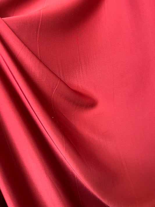 Poly Charmeuse Satin - Rose Red