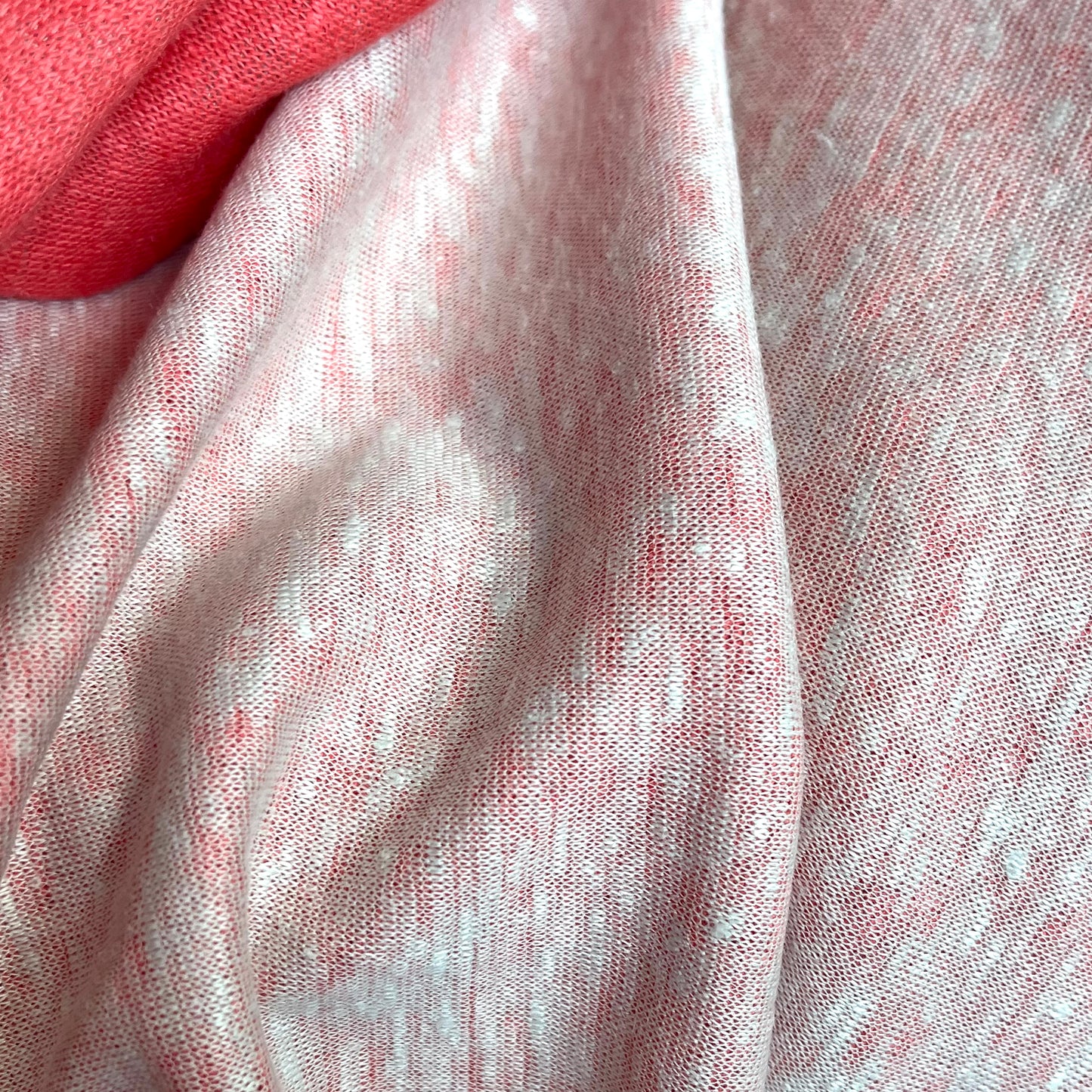 Italian Double Face Linen Jersey - Salmon Pink & Light Pink