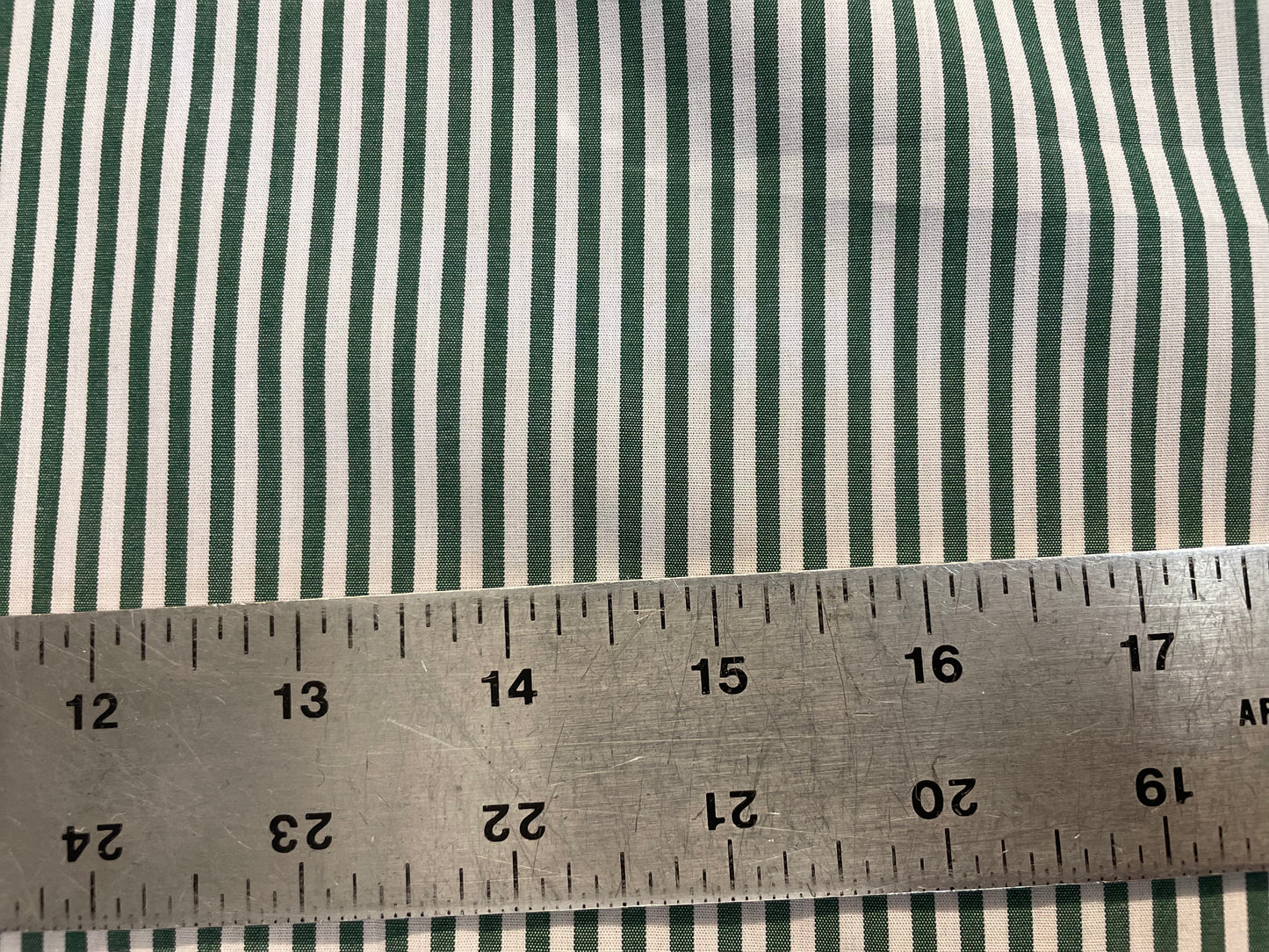 Italian Striped Cotton: Green and White