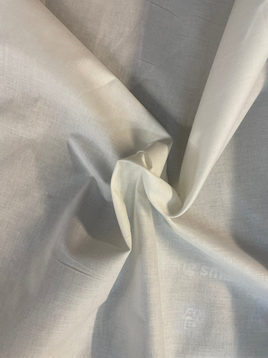 Poly Cotton Broadcloth Shirting - White