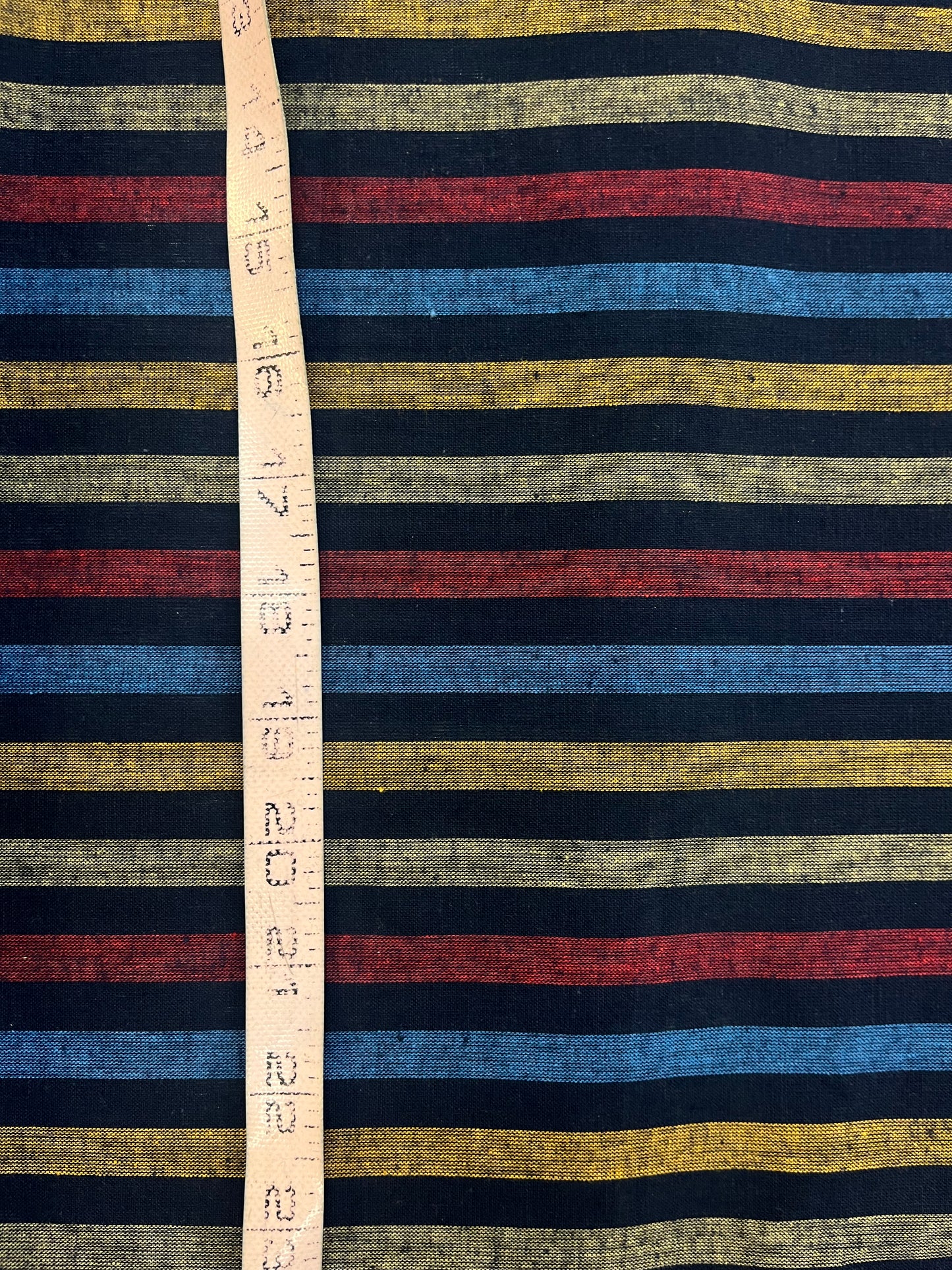 Italian Cotton Stripe: Navy, Red, Yellow, Blue