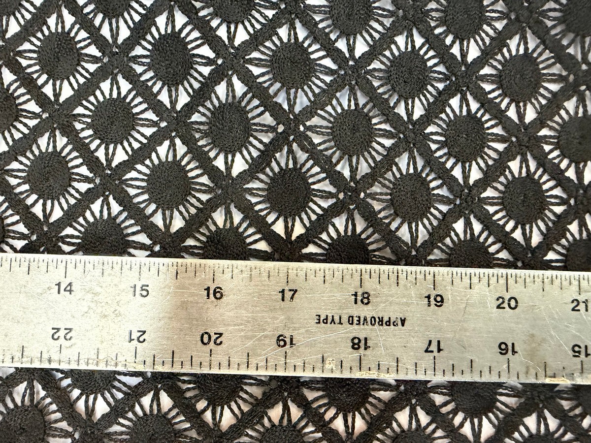Poly Rayon Lace - Geometric Black