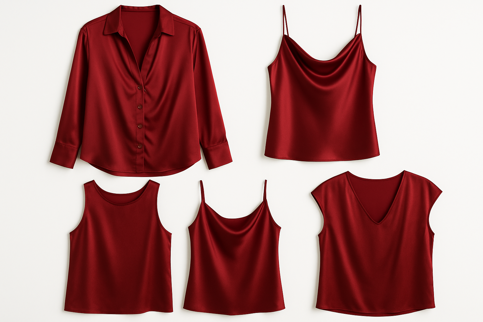 red satin Tops