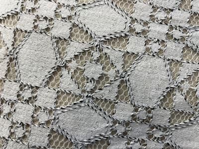 Delicate Geometric Cut Lace - White/Black