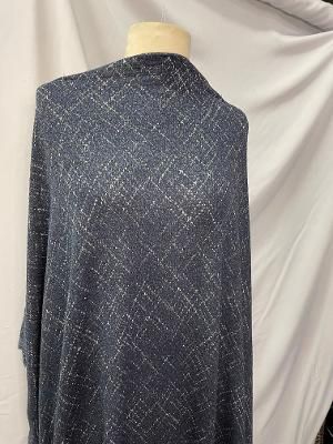 Textured Rayon Jersey Geometric - Navy / Gray / Off White