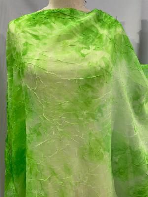 Poly Chiffon Cracked Ice Textured - Neon Lime