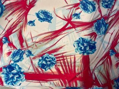 Blue Flower Pink Grass Print ITY