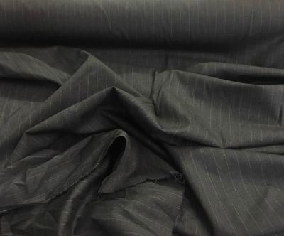 Tropical Stretch Wool Suiting Stripe - Dark Gray / Silver