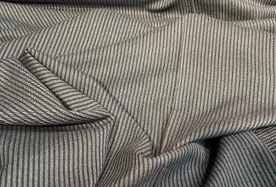Stripe Wool Blend Suiting - Charcoal / Black