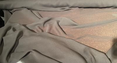 Wide Silk Chiffon -Gray