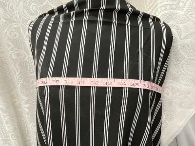 Poly & Rayon Stripe - Black / White