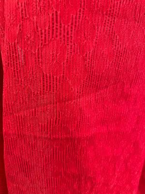 Red Textured Poly Jacquard