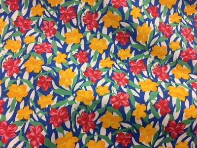 Floral Printed Cotton-:Red/Green/Yellow /Blue