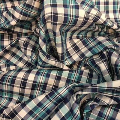 Japanese Off-White, Green, Navy Plaid Cotton