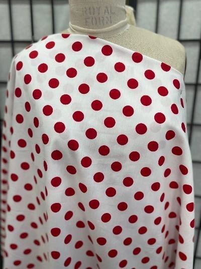 Red & White Polka Dot Cotton