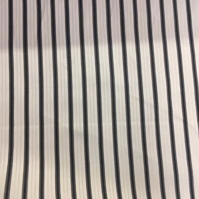 Italian Stripe Cotton Print - White / Black / Gray