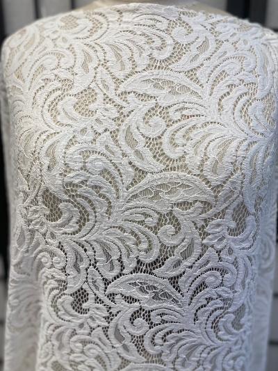 Stretch lace fabric clearance white