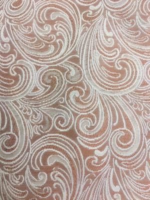 Printed Pattern Brocade- of White / Brown