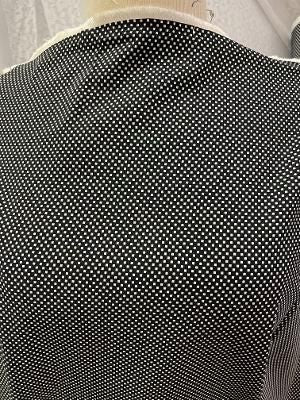 Black & White Mini Square Print Stretch Rayon Spandex