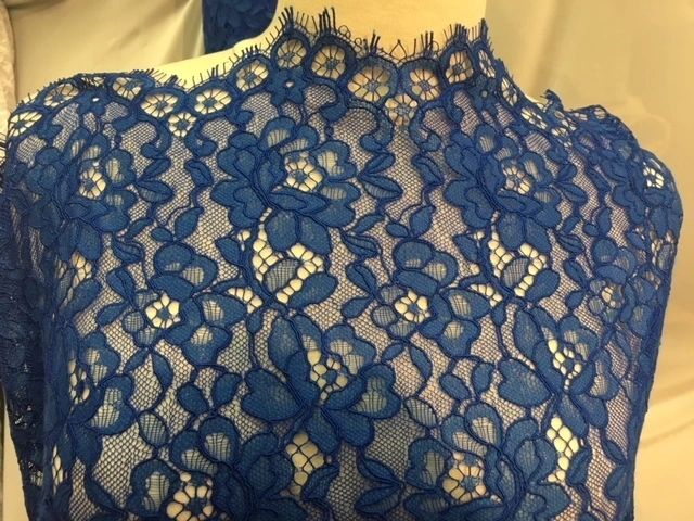 Floral Corded Lace - Royal Blue