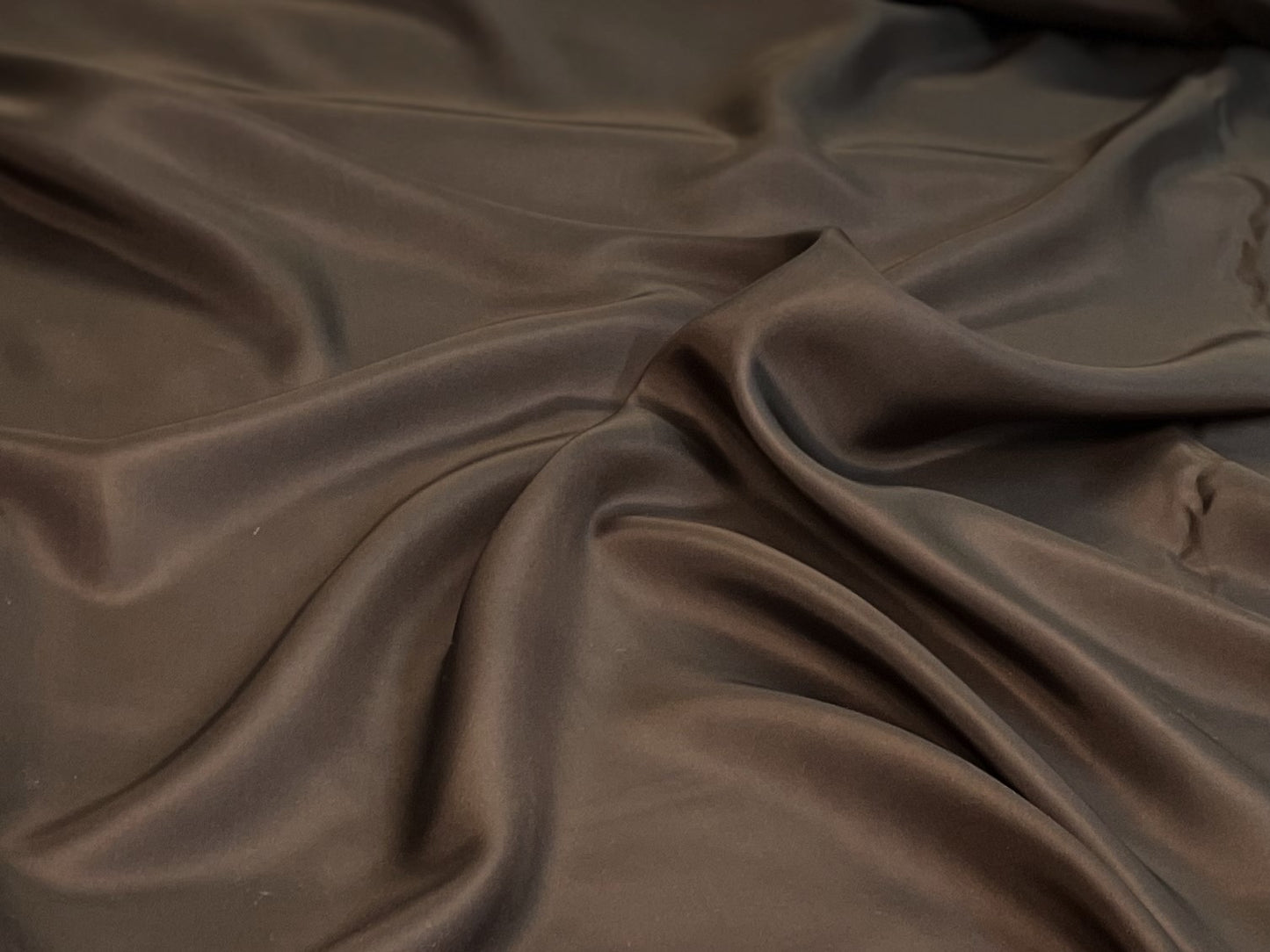 Silk Crepe De Chine Wide - Chocolate Brown - 16mm Designer