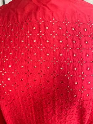 Eyelet Embroidered Cotton Voile - Scarlet Red