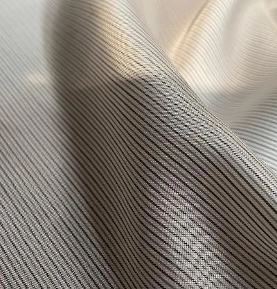 Stripe Print Rayon lining- Off White/Gray/Brown