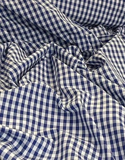 Gingham Cotton - Blue & Off-White