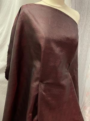 Double Face Textured Geomtric Faux Leather- Burgundy