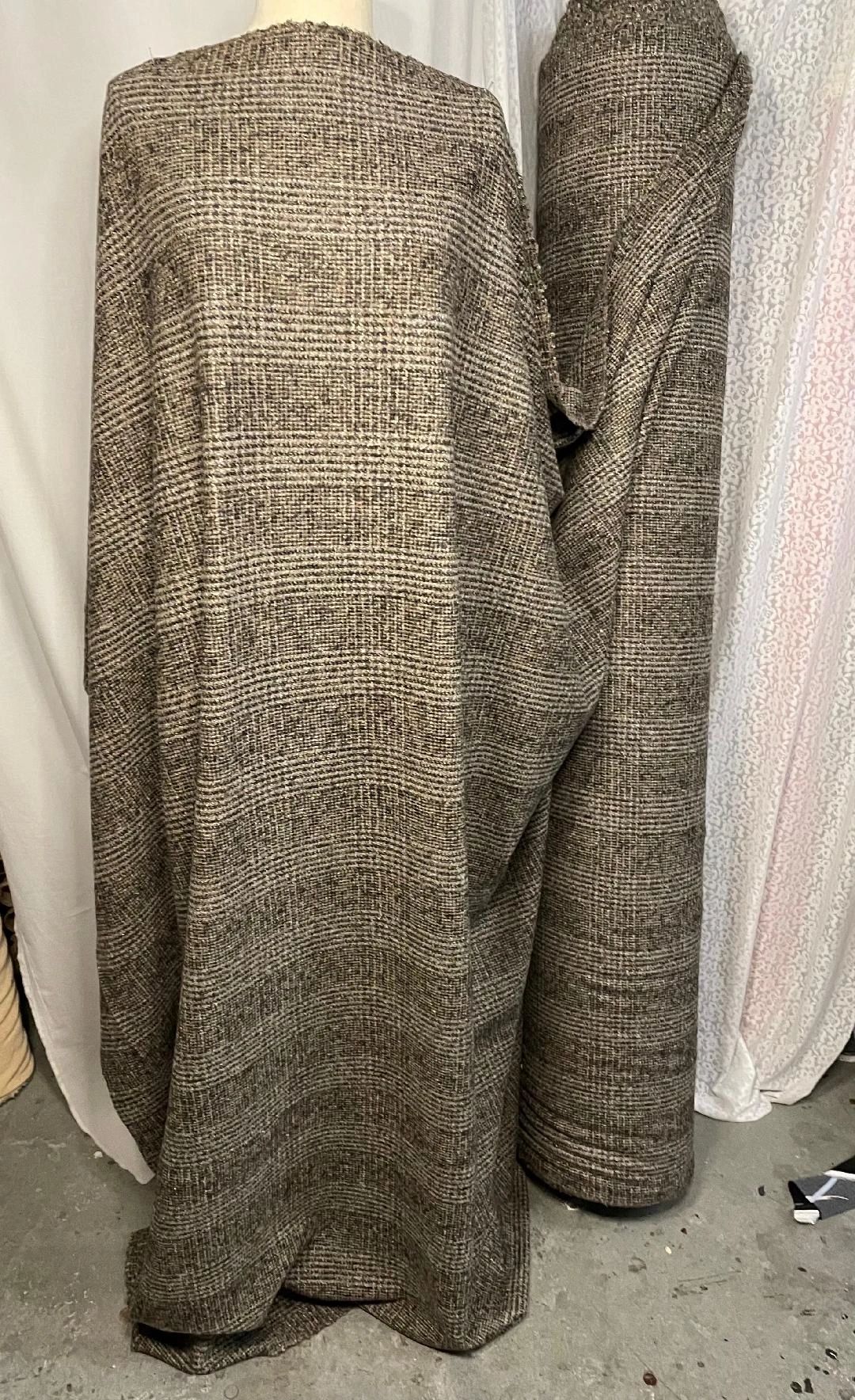 Italian Wool Angora- Plaid / Brown / Biege