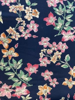 Navy Blue Floral Print ITY
