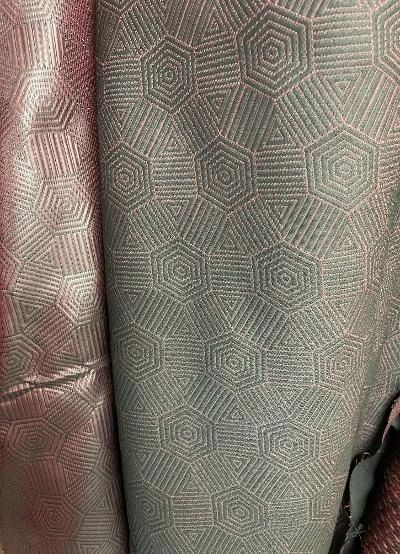 Double Face Textured Geomtric Faux Leather- Burgundy
