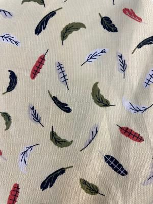 Leaf & Feather Print Cotton Sateen