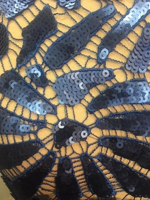 Crochet Lace With Matte Sequins-Spectrum Blue