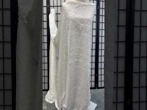 Italian Eyelet Embroidered Cotton - White metrotextilesnyc Italian Eyelet Embroidered Cotton - White metrotextilesnyc