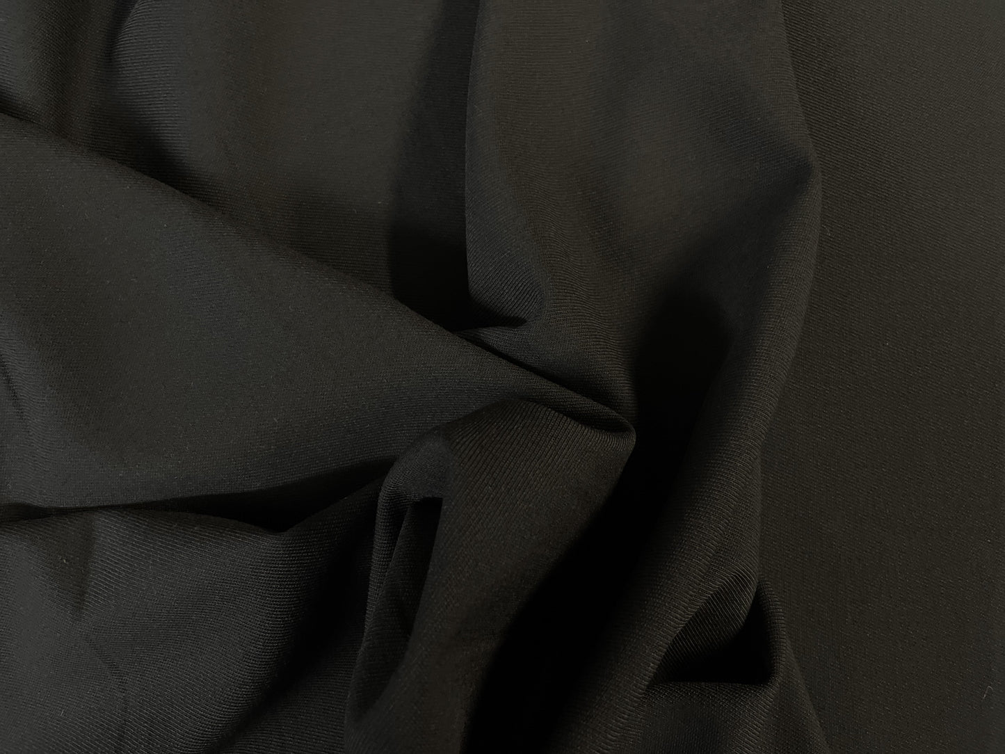 Tropical Wool Gabardine Suiting - Jet Black